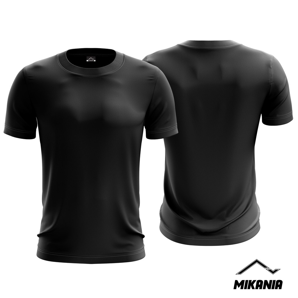 Black Plain Microfiber Jersey T-Shirt Jersi T-shirt Microfiber