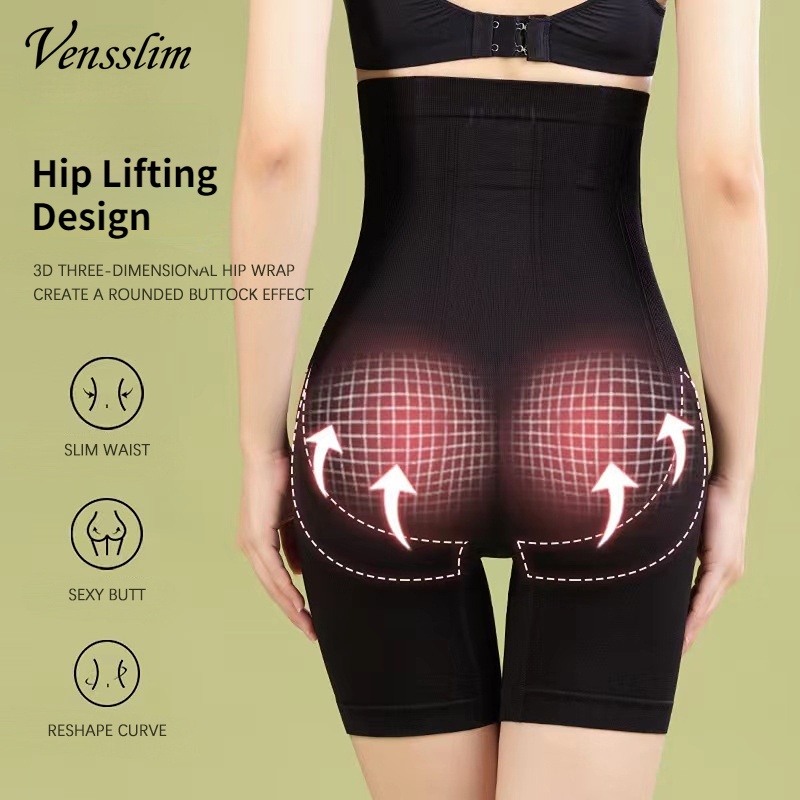 Vensslim High Waist Trainer Body Shaper Shorts Female Slimming fajas Women  Firm Tummy Control with Hook Butt Lifter Shapewear Panties
