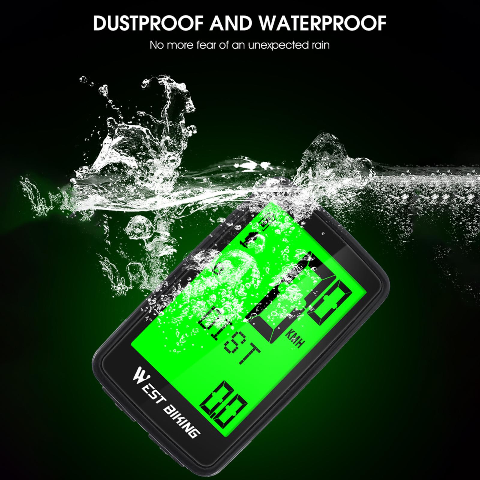 Moon ROCKET Waterproof Bicycle Computer Wireless MTB Bike Cycling Odometer Stopwatch Speedometer Support Five Languages LED Digital Rate