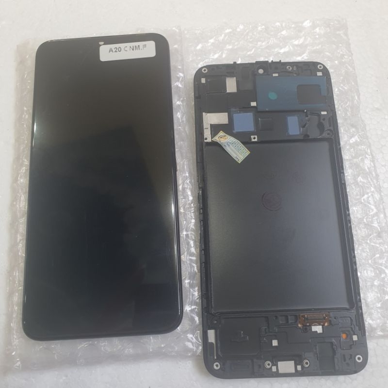 Màn hình Samsung A20 A205F zin hãng khung,màn oled 2ic khung