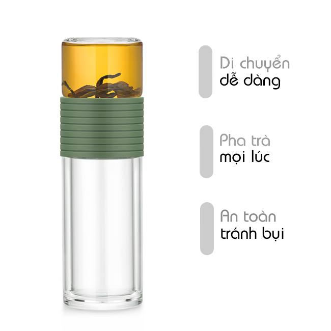 Bình lọc trà travel Samadoyo C002B (xanh) 238mL