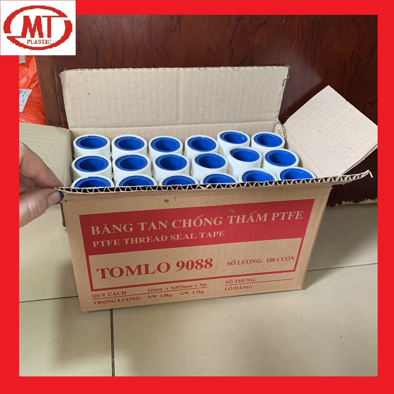 [THÙNG 180 CUỘN]  Băng keo non, băng keo lụa quấn ống nước PTFE