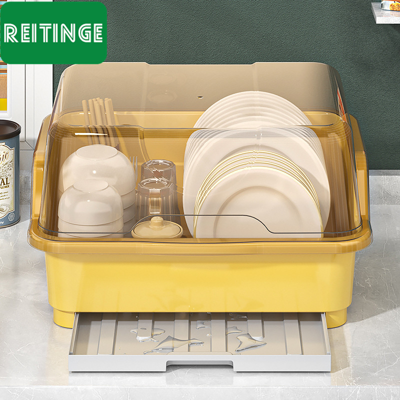 REITINGE Đồ Dùng Và Bộ Đồ Ăn Lưu Trữ Hộp Hộ Gia Đình cực lớn Chống Bụi Món Ăn giá thoát nước Với Bìa Nhà Bếp ống thoát đặt dưới sàn giá thoát nước