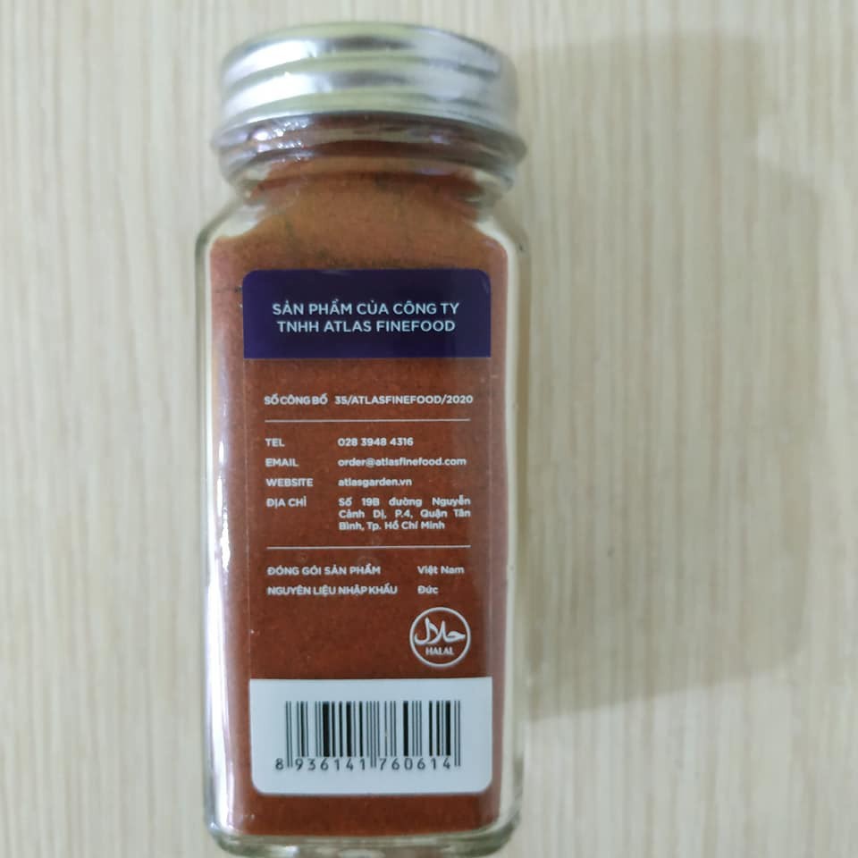 Bột ớt caʏenne nhập khẩu Đức -caʏenne Powder -  Atlas Garden 64g