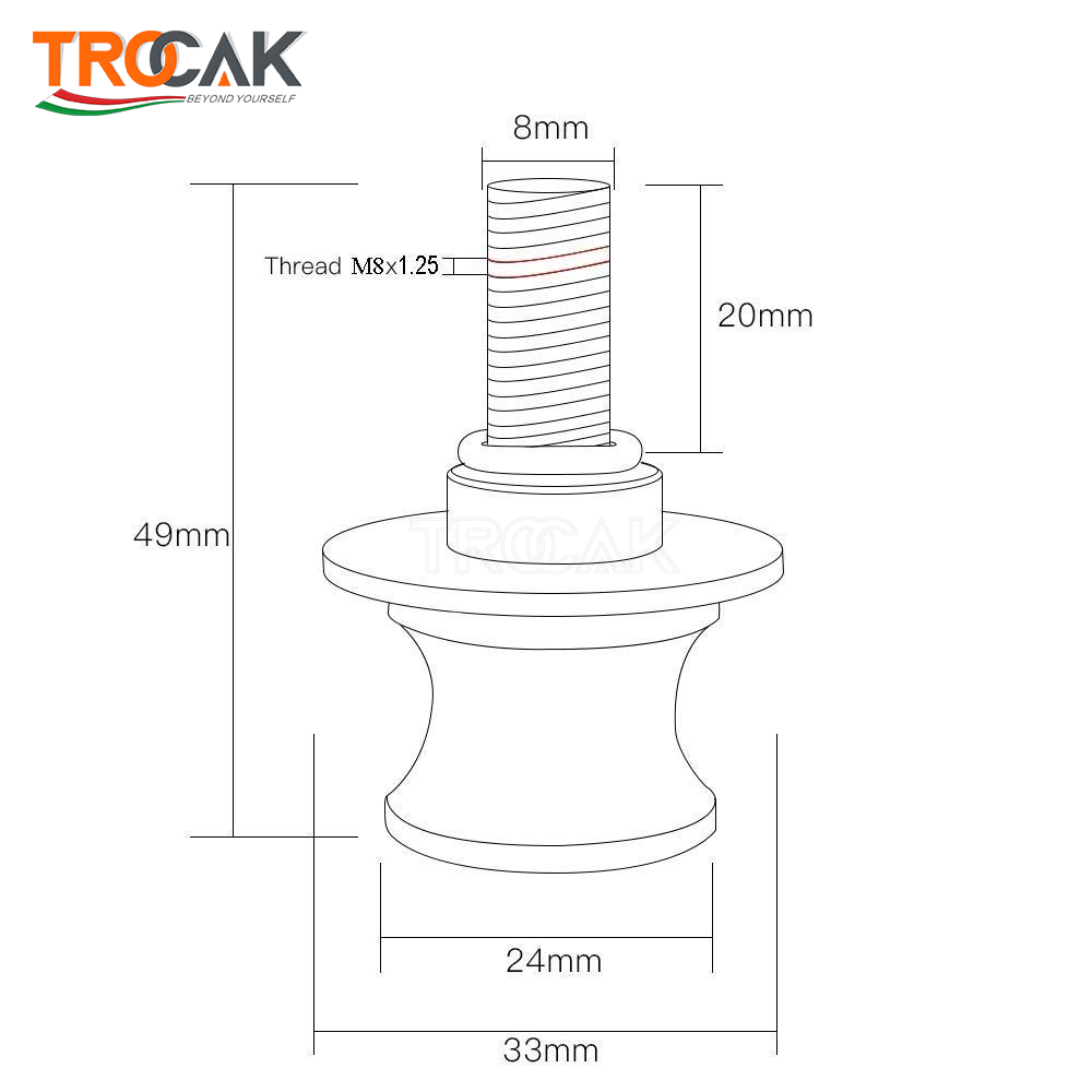 Diabolos (bobbins) Arrière M8 Pour Kawasaki Z500, Ninja 500 2024-2025 – Support De Levage, Aluminium CNC, Vis Inox