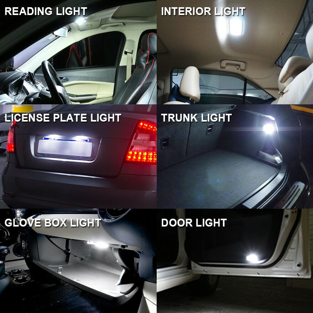 T10 LED COB 6000K White W5W Car Interior Lights for Various Applications