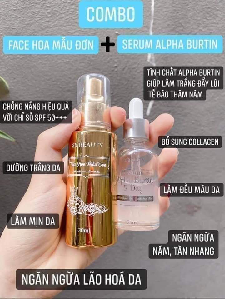 kem face hoa mẫu đơn+serum alpha burtin
