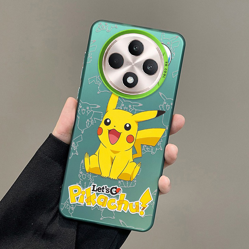 Xiaomi POCO C75 C 75 Anime Pikachu Colored Silver Case Cartoon Cover Hard Back Casing. 