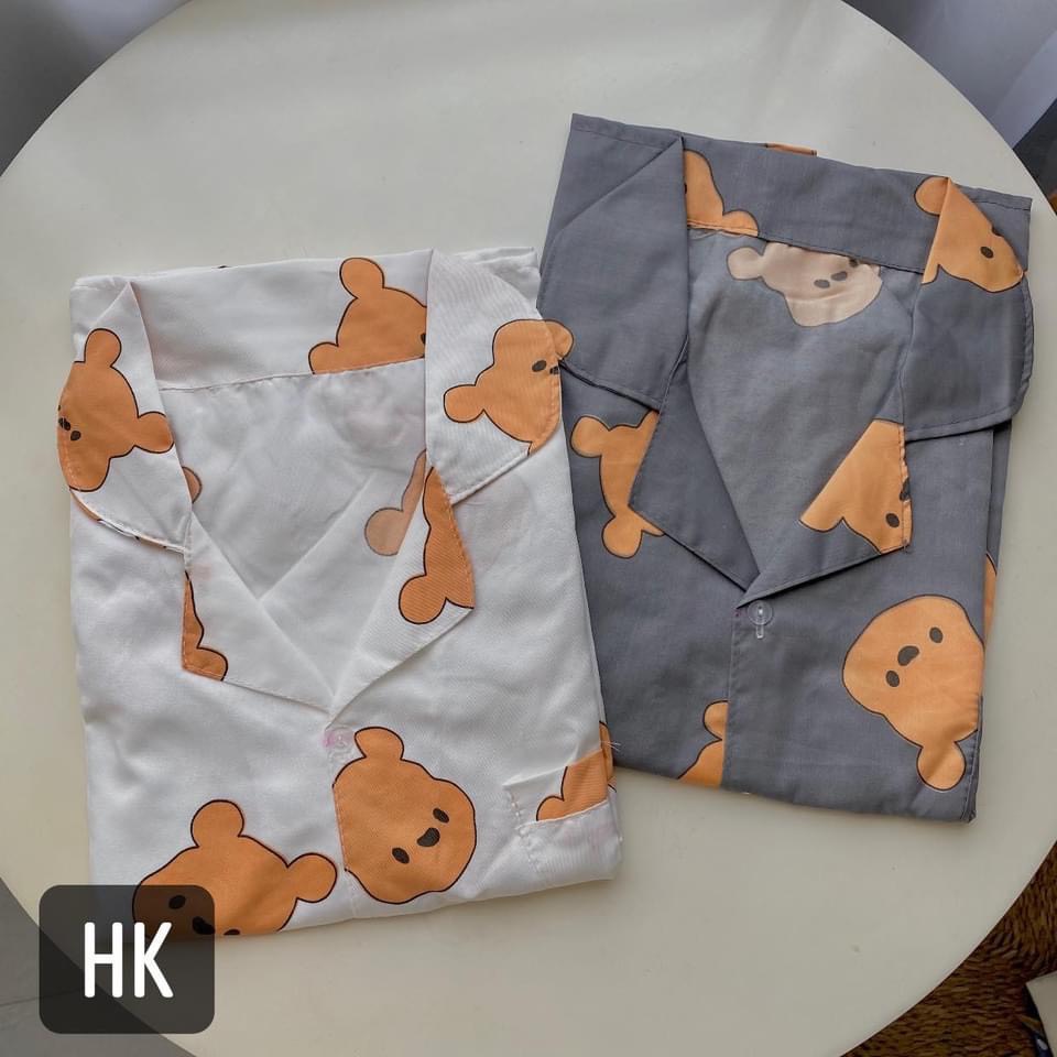 Bộ đồ ngủ nữ cộc tay, bộ pijama lụa xinh xắn