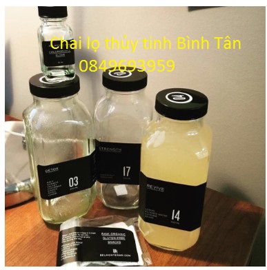 Combo 4 bình thủy tinh đựng nước cao cấp 500ml