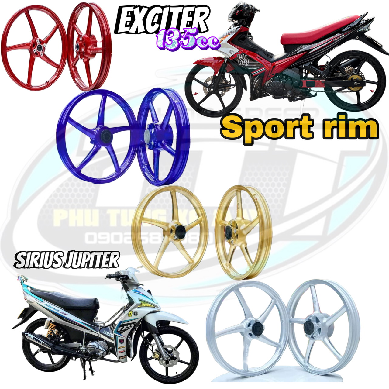 [HCM]VÀNH MÂM 5 CÂY SIRIUS EXCITER135 ÊXCITER150