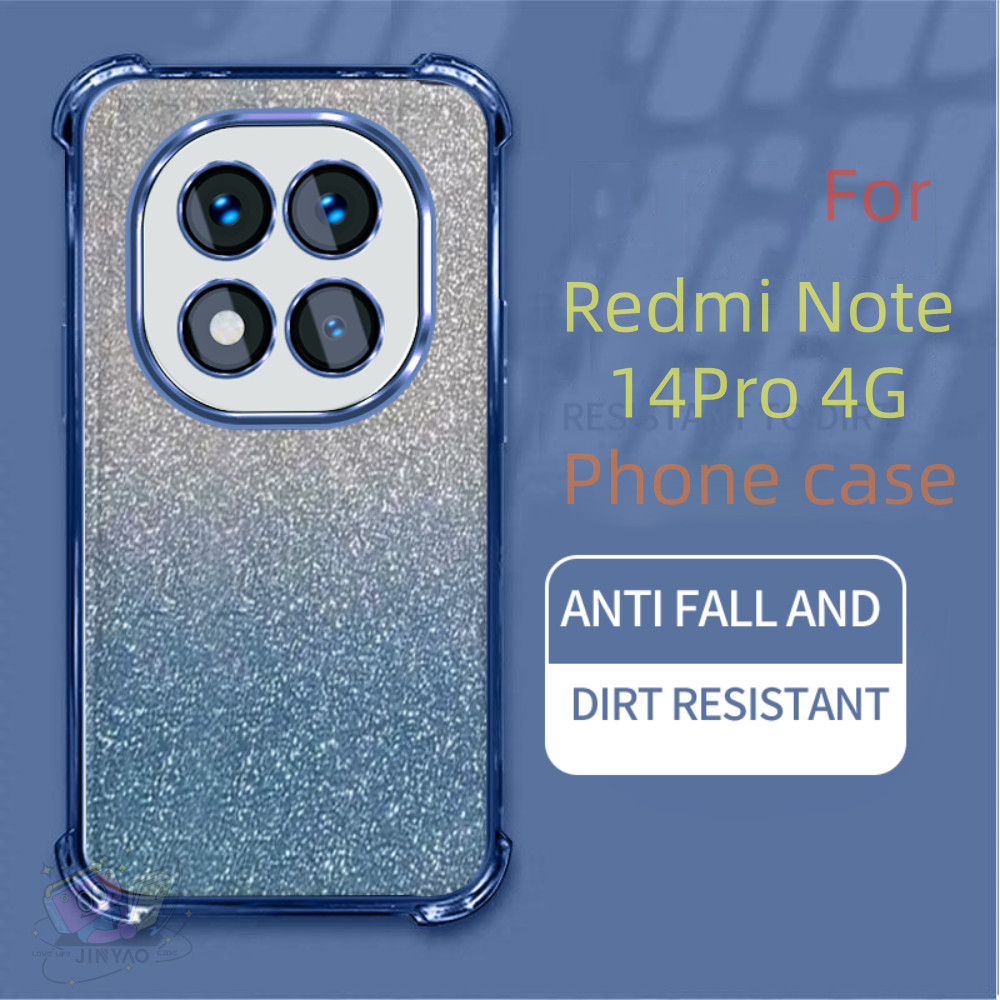 【Upmarket】For Redmi Note 14 Pro 4G Phone Case Transparent Lens Protector Lightweight Luxurious Unique Glitter Protective Case. 