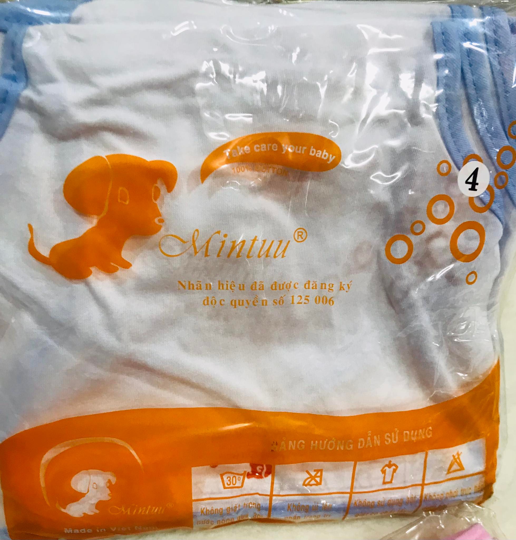 Combo 5 cái Quần Đóng Bỉm - Tả vải Dán Mintuu Cho bé sơ sinh thun 100% Cotton An Toàn khi dùng cho bé 0-8kg