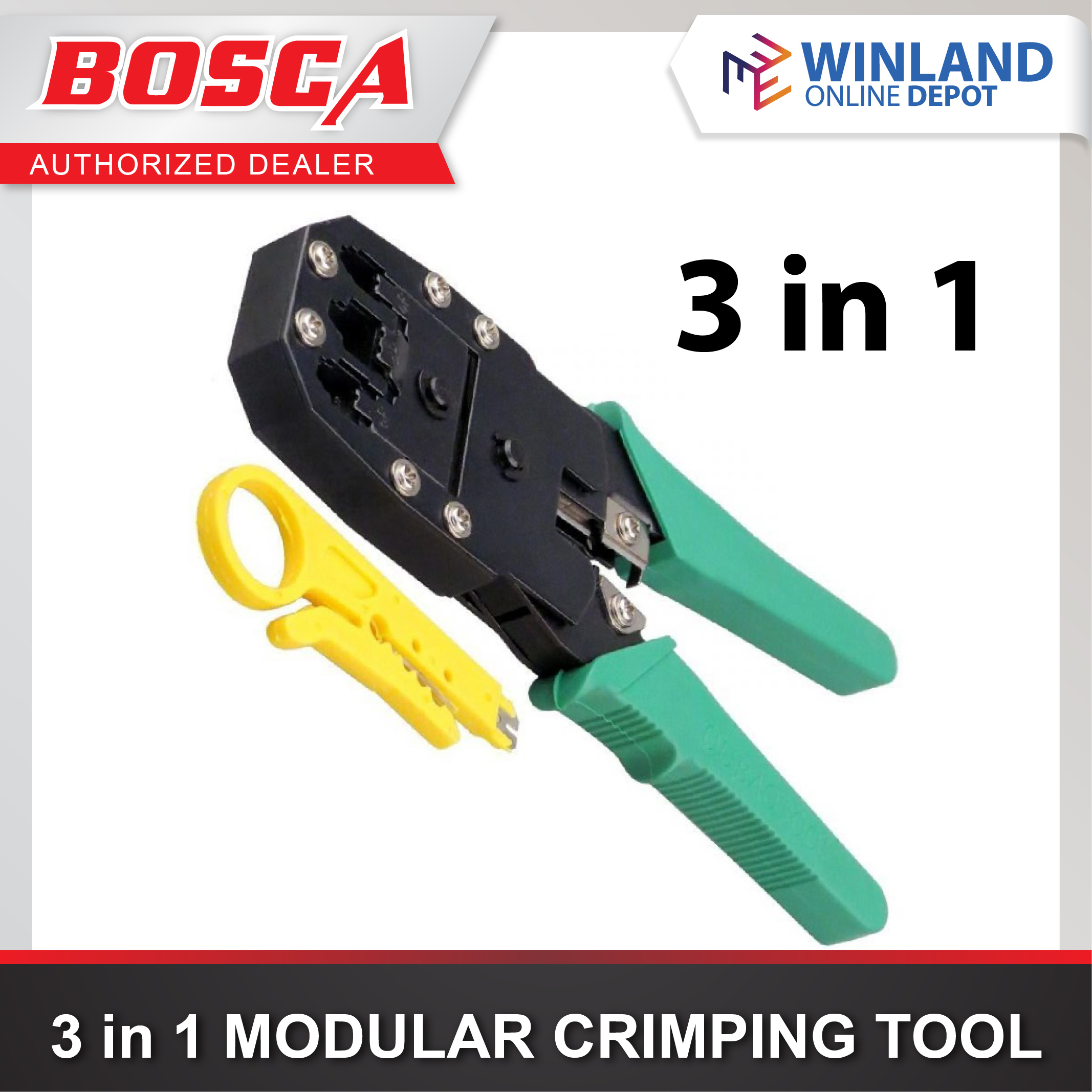 BOSCA by Winland Crimping Tool RJ45 Plier Crimper Cutting Stripper