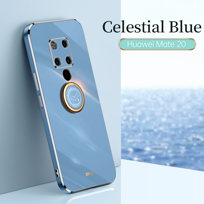 COD Plating Silicone Phone FOR Huawei Mate 20 - Mate 20X Case Huawei Mate 20 PRO Deluxe Fall Protection with Metal Ring Holder
