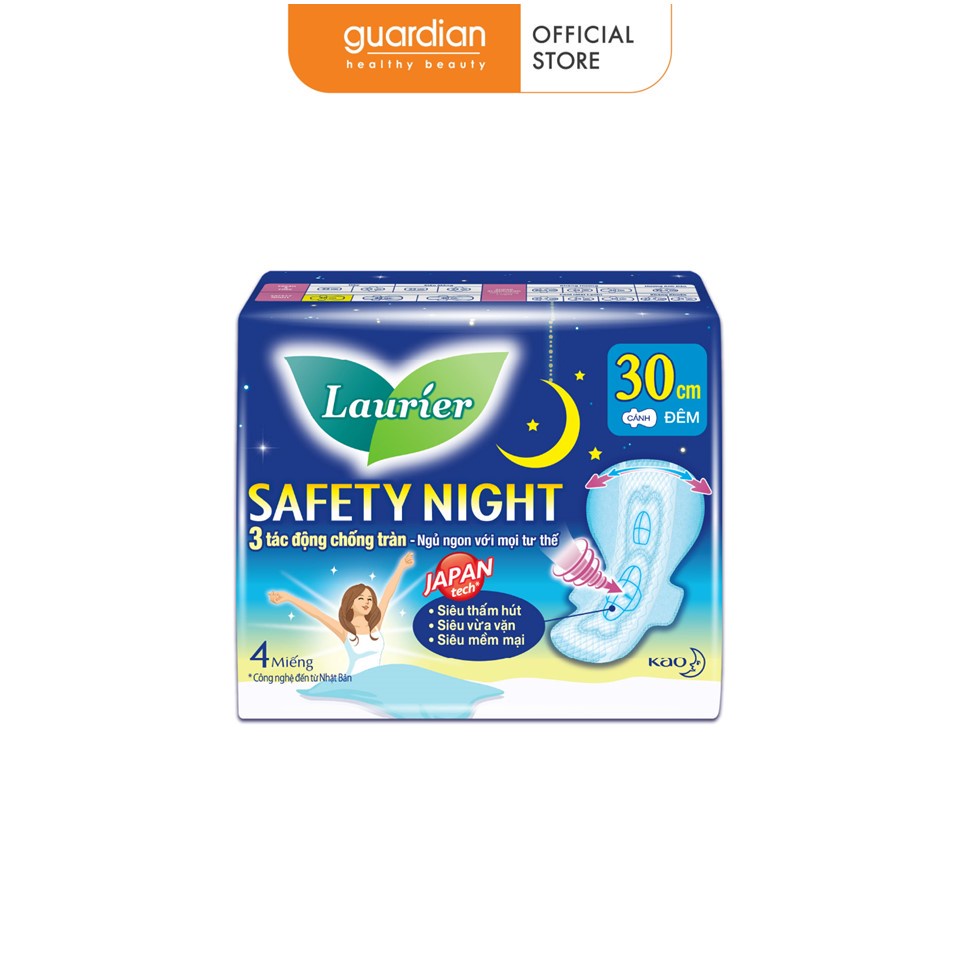 Băng Vệ Sinh Đêm Siêu Thấm Hút 30Cm Fresh & Free Laurier 4 Miếng