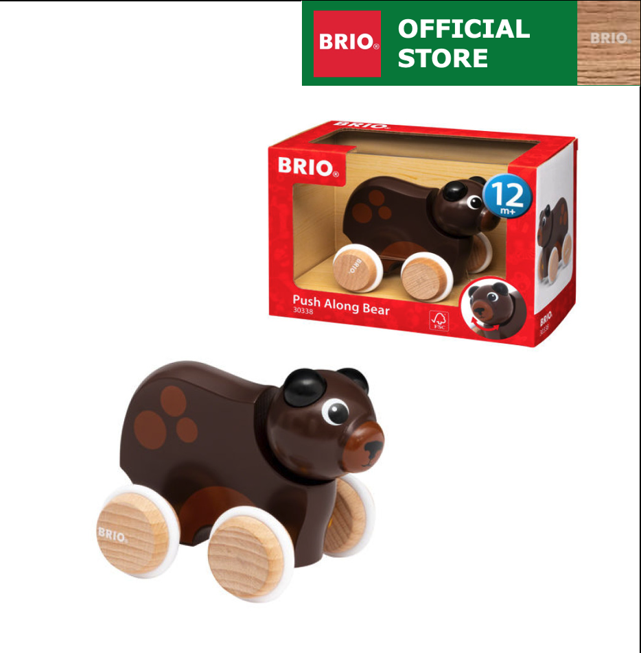 BRIO Official Store SG Push Along Bear (30338) Push and Pull