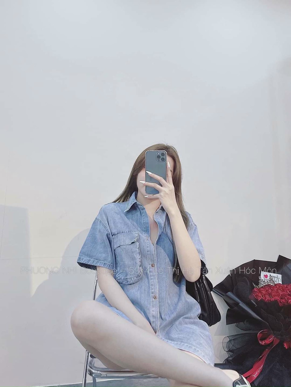 Áo sơ mi bò nữ in hình