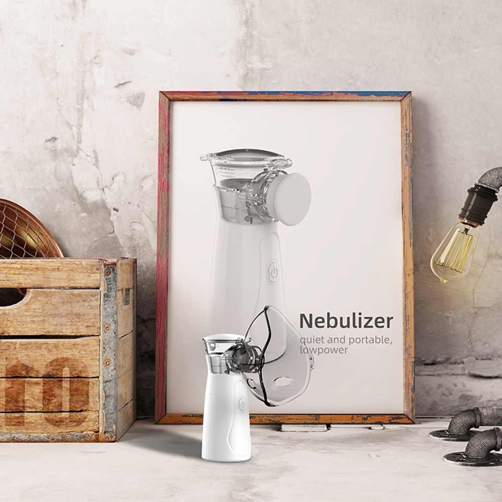 Portable Family Mesh Nebulizer Inhaler Low Noise Mini Silent Steam Humidifier Inhaler with Mask Handheld Asthma Inhaler Atomizer. 