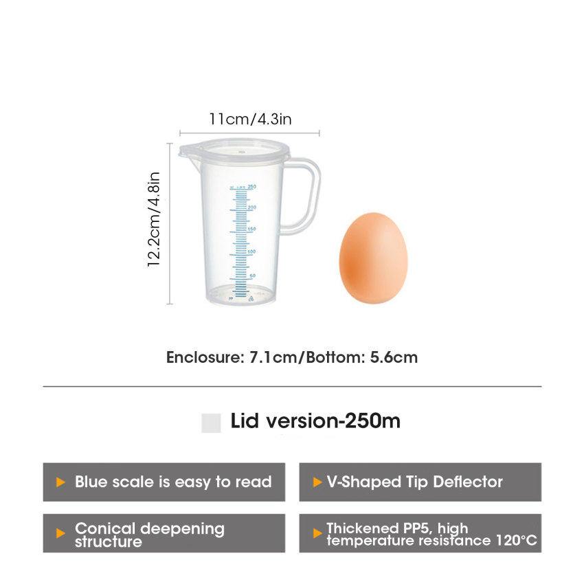 Nhựa tốt nghiệp cốc đo lường nhà bếp baking lỏng biện pháp jug cup container trong suốt đổ vòi cốc trộn công cụ