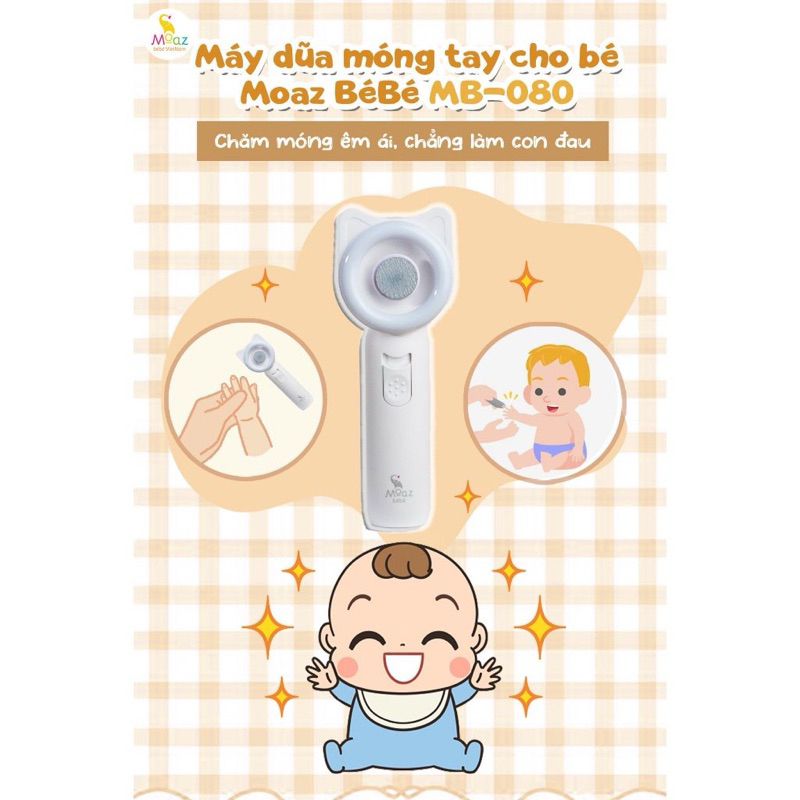 Mẫu mới - Máy Dũa Móng Tay cho bé Moaz BéBé MB080 - dùng cho cả bé Sơ Sinh