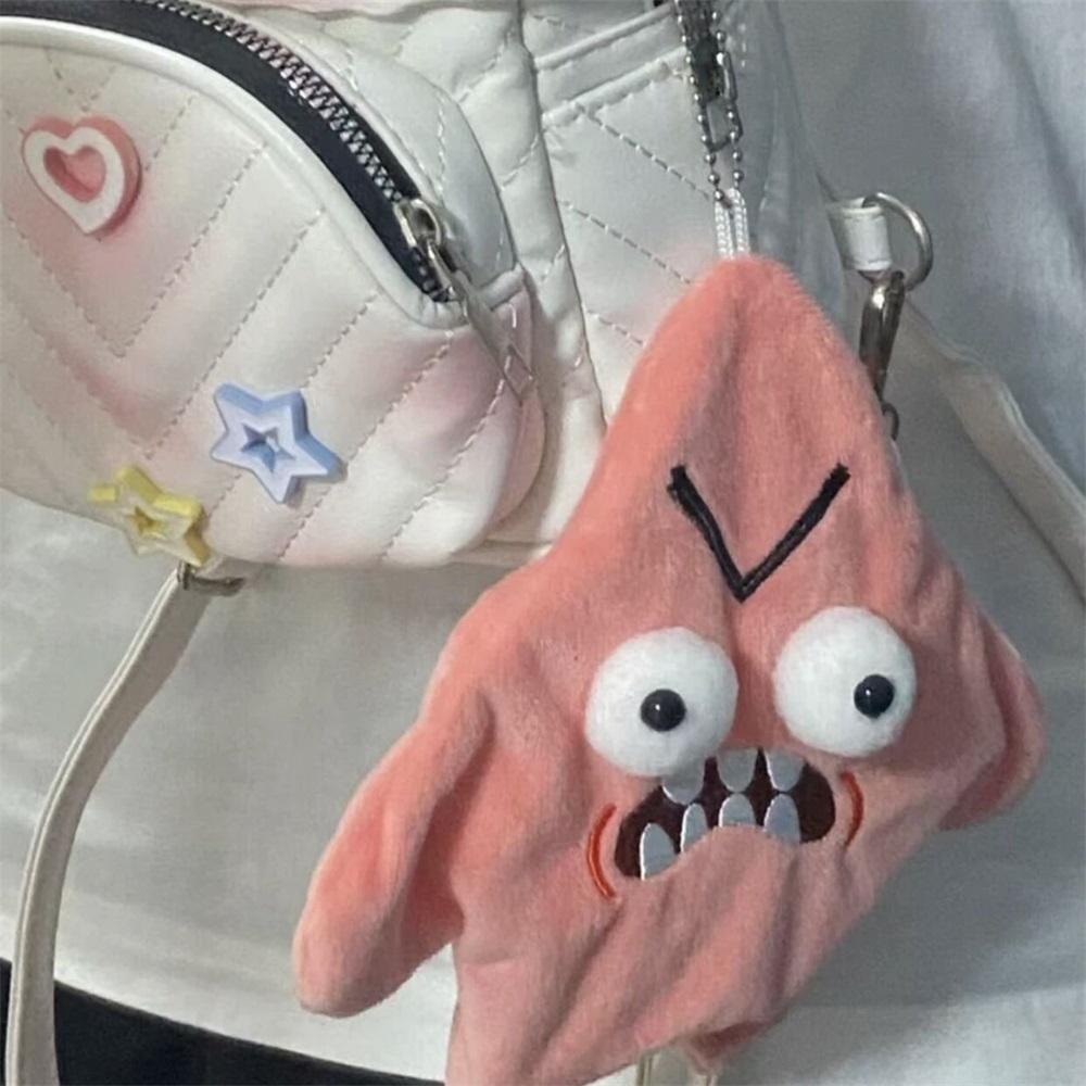 Chiikawa Moving Stars Plush Toy Anime Cartoon Funny Patrick Star Doll Pendant Keychain Swinging Patrick Star Doll Gift