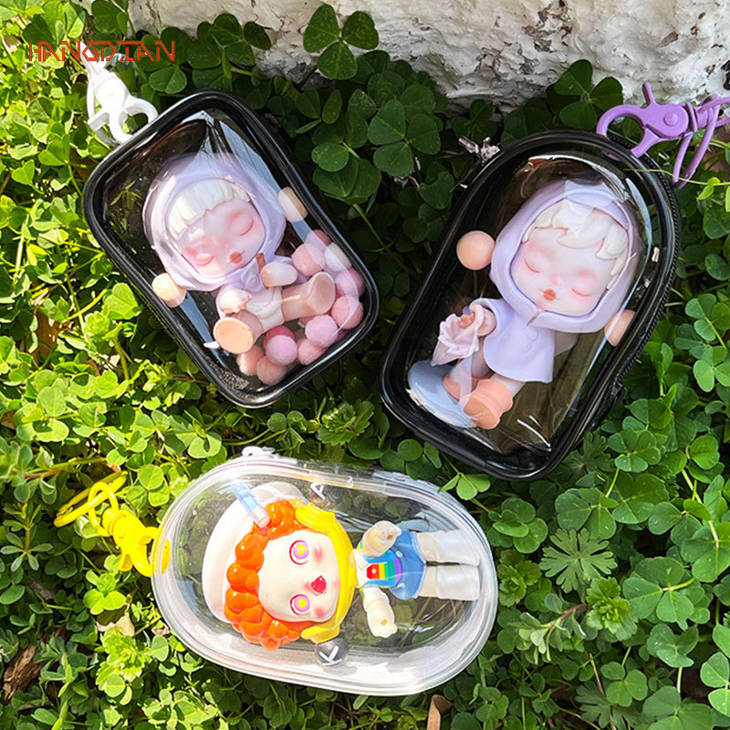 HANGDIAN【Miễn phí vận chuyển】Túi lưu trữ PVC độ thấm cao xương nhựa ba chiều Túi trẻ em đóng hộp đồ chơi sưu tập trong suốt hiển thị túi lưu trữ