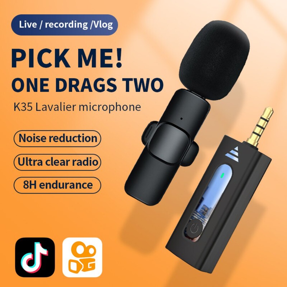 Monst không dây K35 Lavalier Micro cài ve áo rophone Bluetooth 5.3 đa hướng K35 Mic Điện dung mini Micro cài ve áo xách tay không dây 3.5mm Lavalier mic máy ảnh/loa/điện thoại thông minh