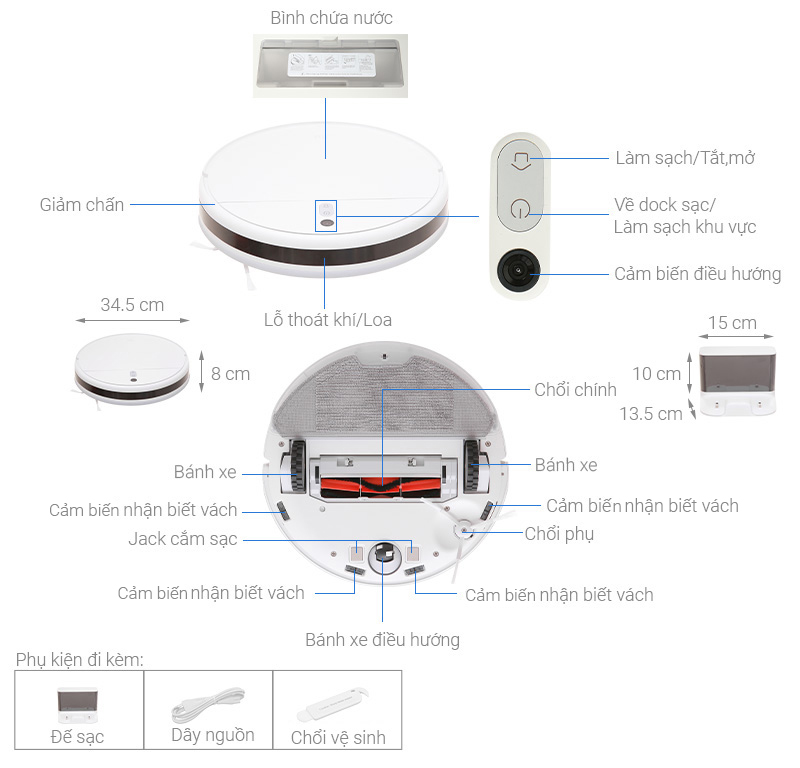 Robot hút bụi lau nhà Xiaomi Vacuum Mop 2 Lite