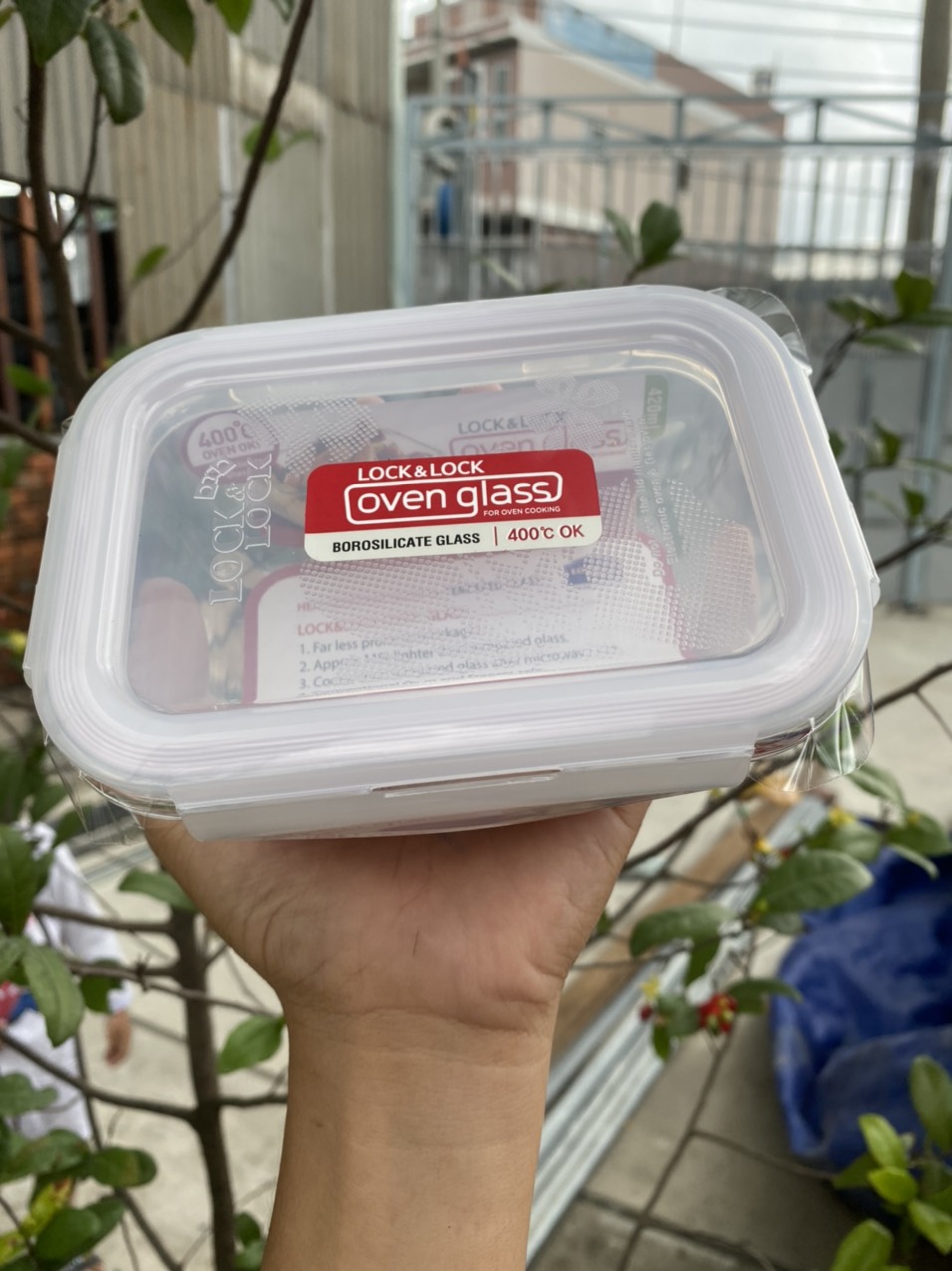Hộp thủy tinh chữ nhật lock&lock 420ml