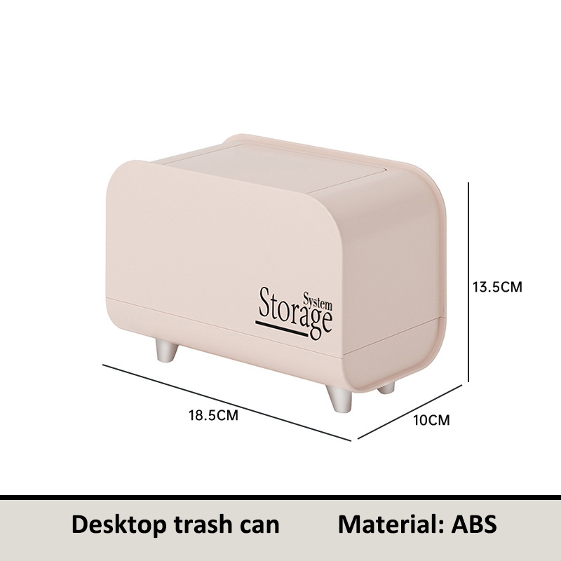 Desktop trash can Mini press living room Light luxury clutter bucket Home work desk dining room storage bin garbage basket