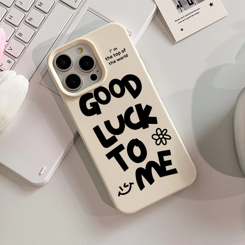 Compatible With IPhone 16 Phone Wish Me Good Luck In English On White Background 12 13 14 15 11 Pro Max Case_voghion.com
