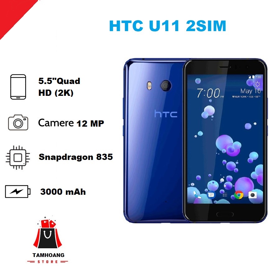 Điện thoại HTC U11 Nguyên Zin 2 Sim ram 4 bộ nhớ 64gb máy đẹp siêu rẻ