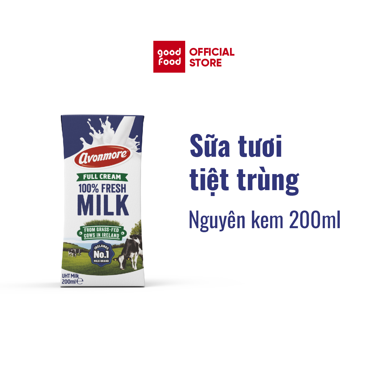 Sữa tươi nguyên chất tiệt trùng Avonmore UHT Full Cream Milk 200ml giàu dinh dưỡng tốt cho sức khỏe