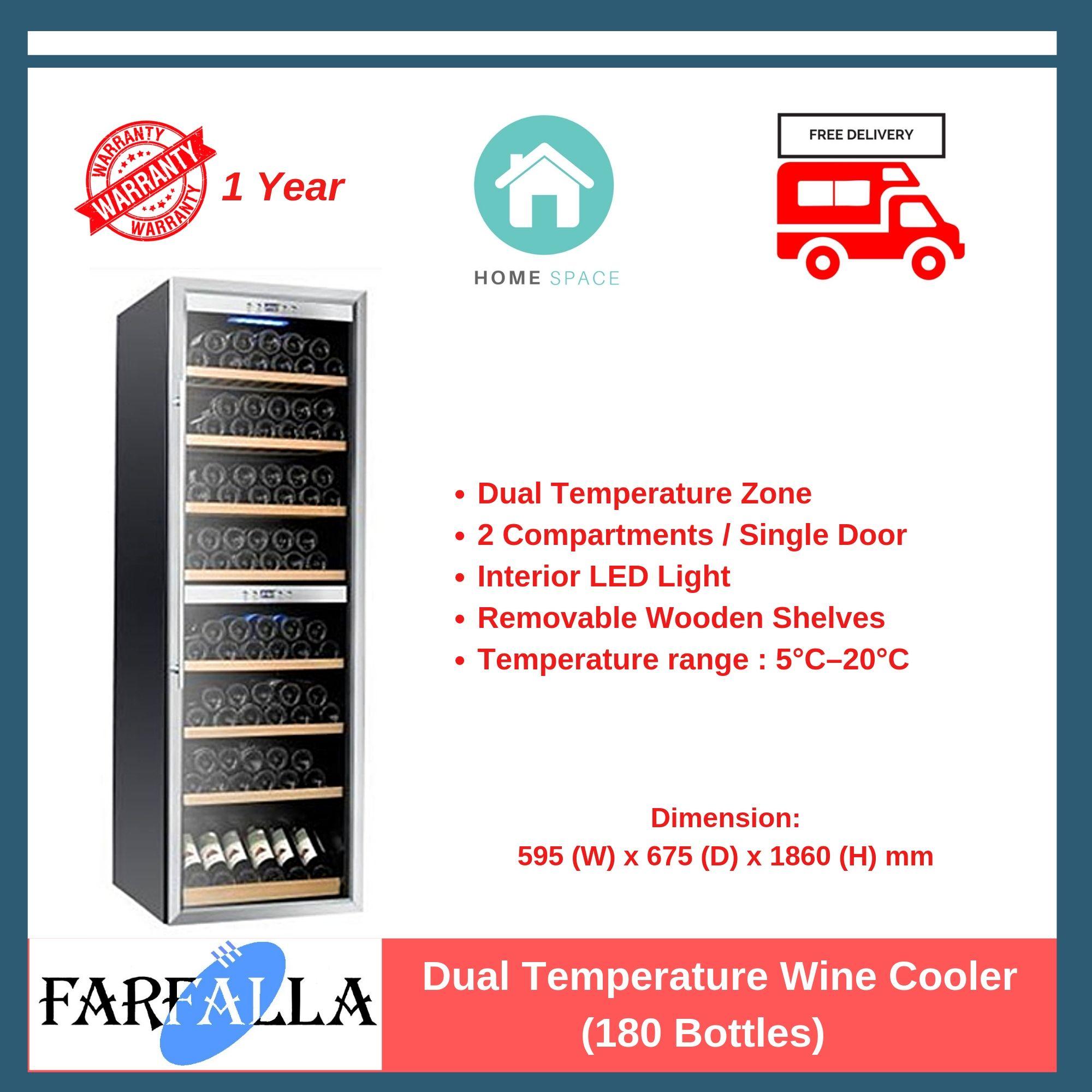 Farfalla Dual Temperature Wine Cooler 180 Bottles, FWC180SHG Lazada