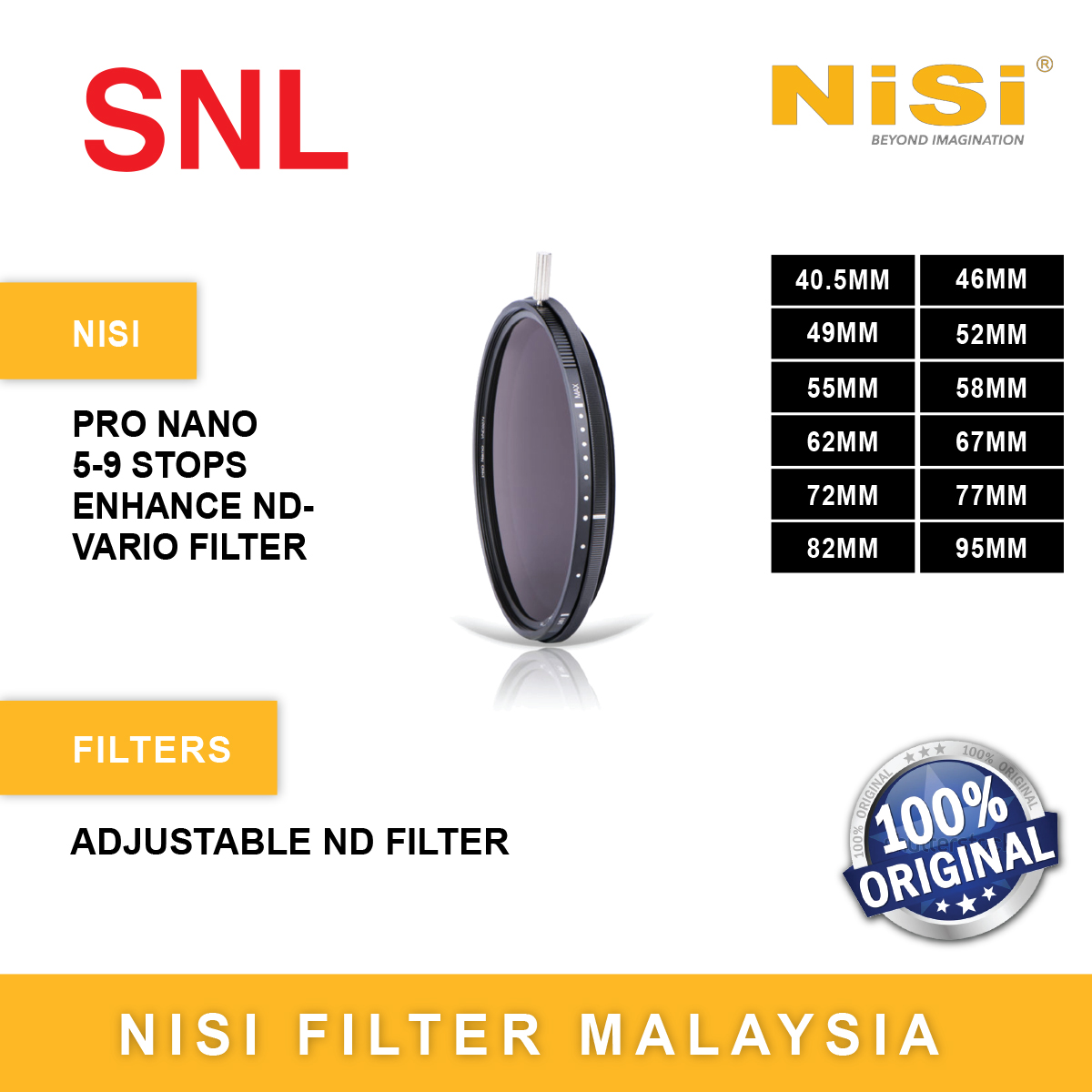 NiSi Pro Nano ND-Vario Filter 1.5–5 Blenden — 72 Mm — Variabler ND-Filter Für Landschaftsfotos