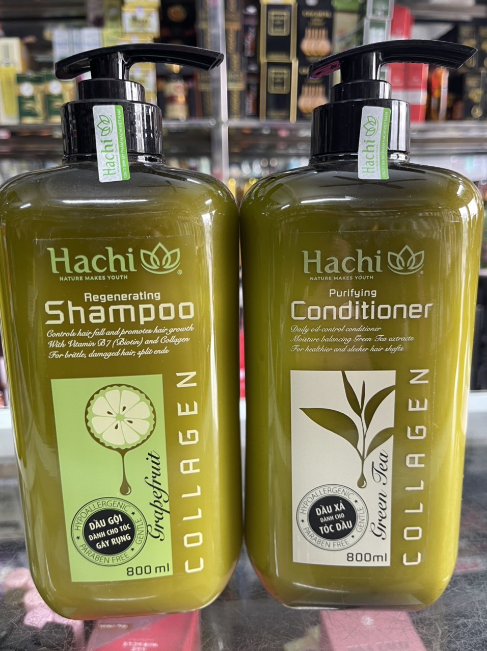 Cặp Dầu Gội Xả HACHI 800ml x2