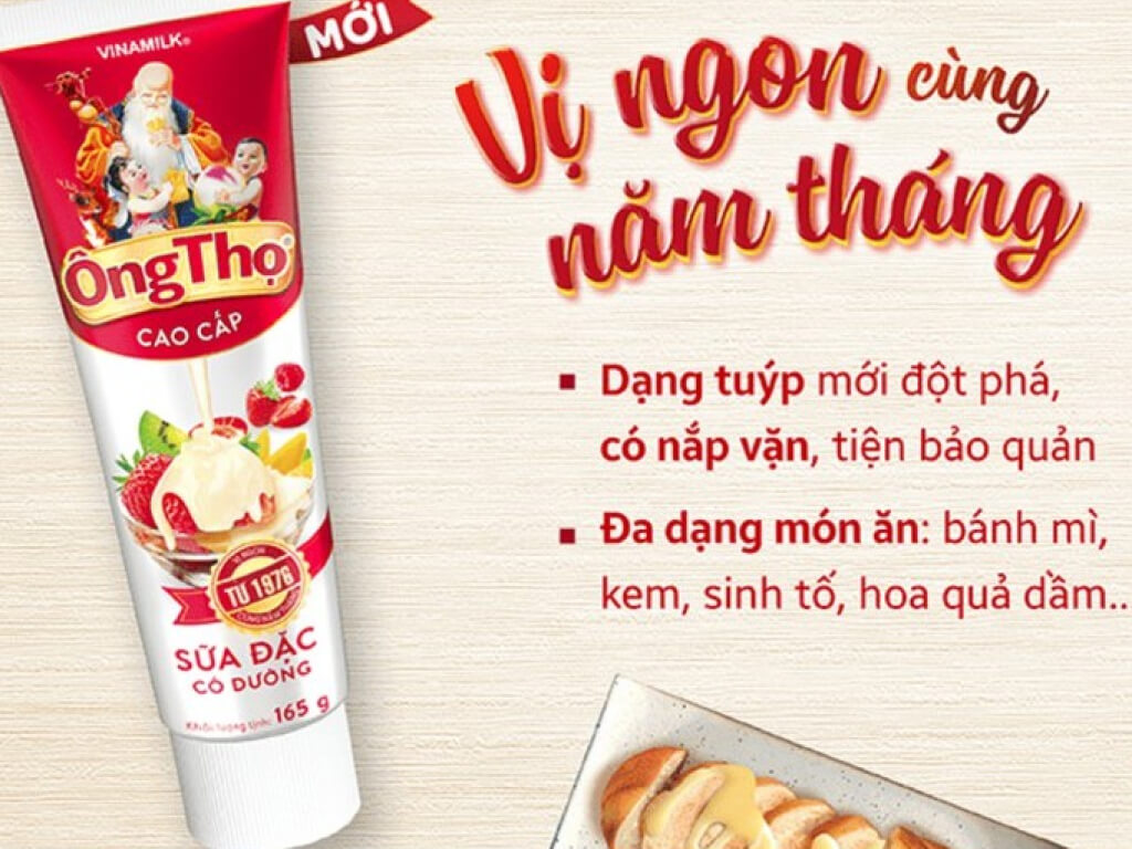 Sữa đặc có đường  Thọ Đỏ tuýp 165g