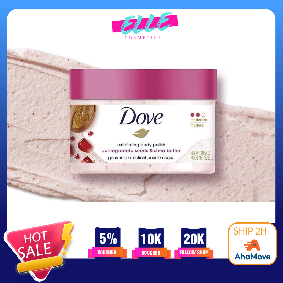 Tẩy tế bào chết Dove chiết xuất lựu đỏ phiên bản Mỹ