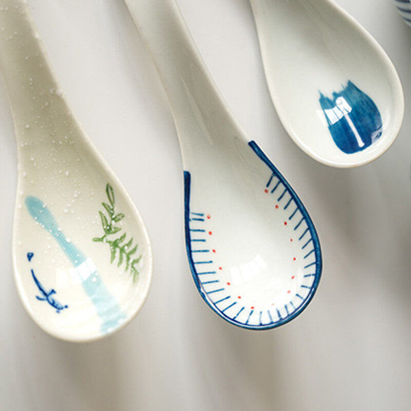 OMK Japanese style Ceramic Soup Spoon