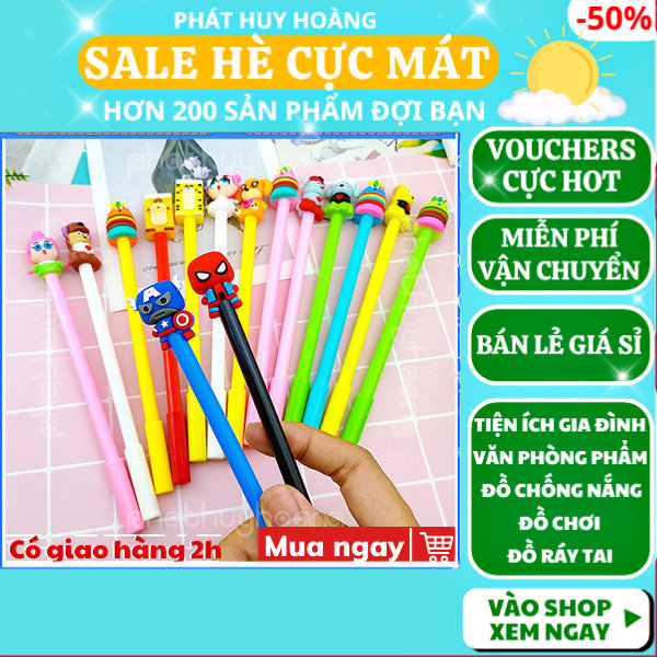 Combo 2 cây bút nước mực tím cực cute giá rẻ và chất lượng, bút mực nước tím có hình dễ thương, bút mực học sinh ruột tím có nắp đậy, bút cute nhiều hình mực tím cho học sinh, viết mực tím cute cho bé, đồ dùng học tập, Phát Huy Hoàng