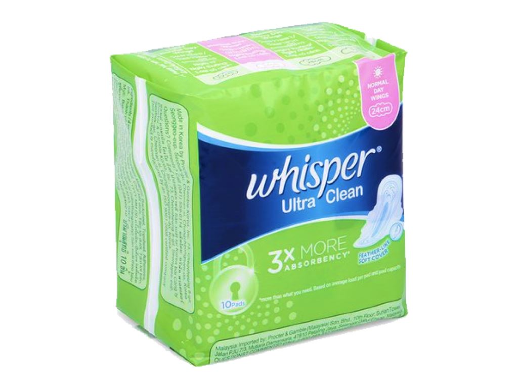 Băng vệ sinh mỏng cánh WHISPER Ultra Clean 24cm Bịch 10 Miếng thumbnail