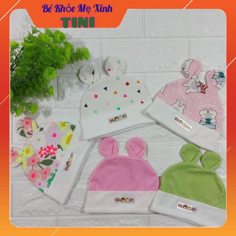 Nón bo sơ sinh Cotton co giãn cho bé