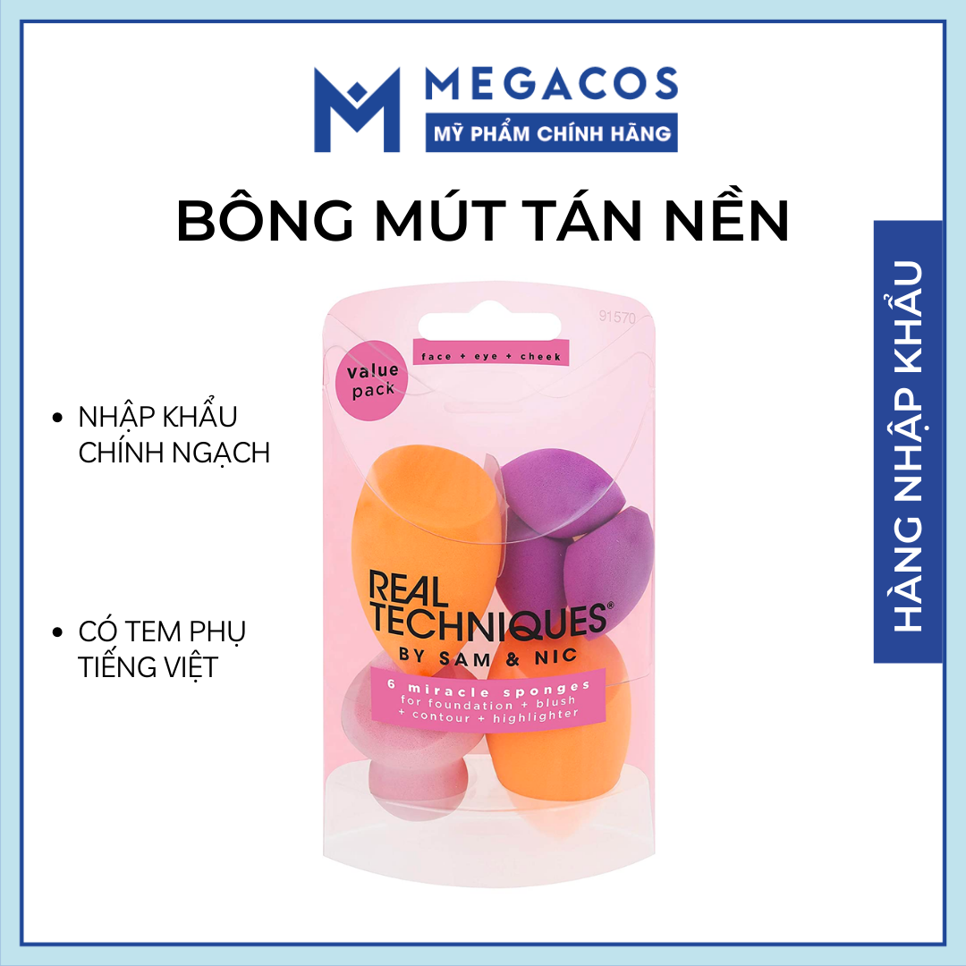 [Nhập khẩu chính hãng] Set 4 Bông Mút Real Techniques 4 Mini Miracle Complexion Sponges