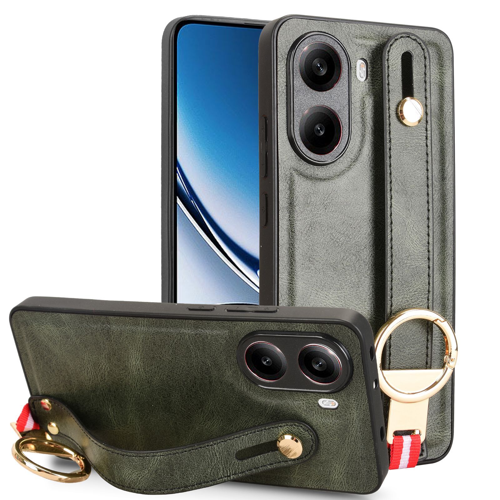 Custodia In Pelle Con Portafoglio Per Xiaomi Poco X7 Pro - Verde, Con 3 Slot Carte E Kickstand - 5