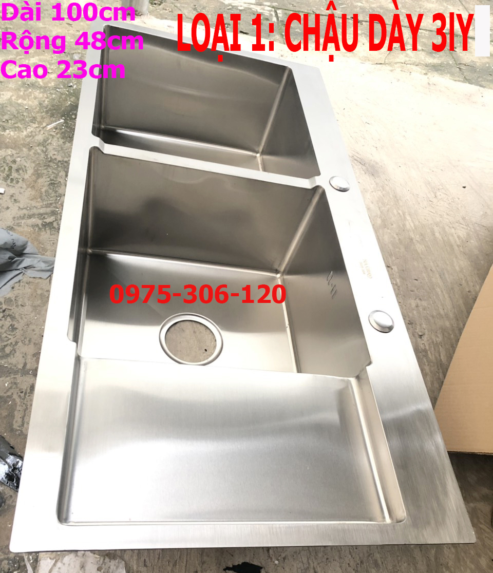 [HCM][LOẠI 1-DÀY 3LY] Chậu Rửa Chén Bát INOX 304 N1 10048 NA.GRAND và Xả Chậu và Rổ Đa Năng và Xả Chậu Thoát Nước MẶT DÀY 3LY HÀNG LOẠI 1 HÀNG BAO XÀI