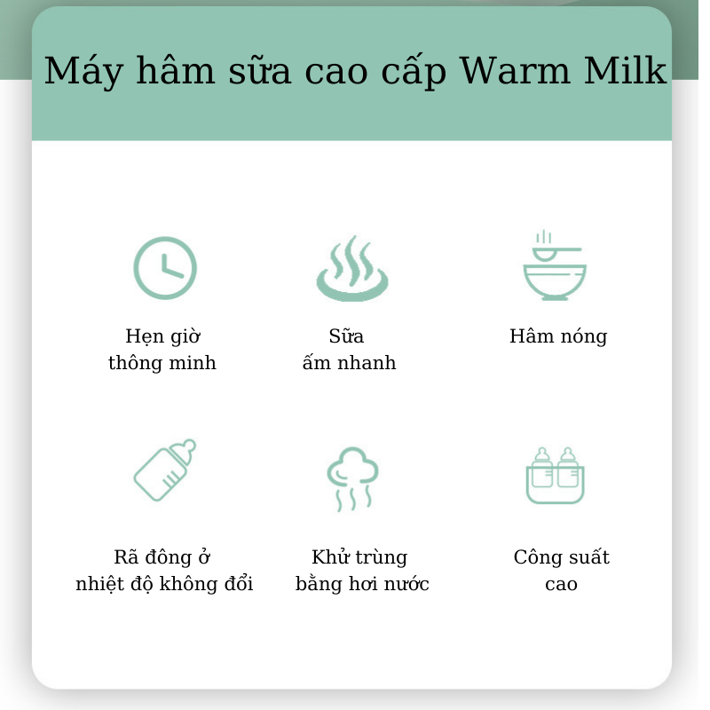 Máy hâm sữa tiệt trùng cao cấp Warm Milk - Máy tiệt trùng bình sữa  thông minh - Máy hâm sữa đa năng,rã đông hâm cháo hâm nóng thức ăn bằng điện ,ủ sữa mẹ bằng máy hâm sữa  - Bảo hành chính hãng 12 tháng - Aus Mart