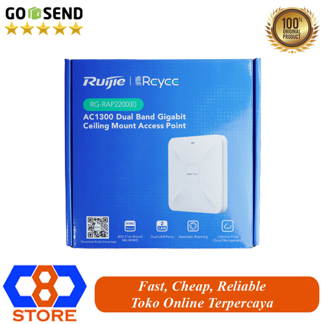 RUIJIE REYEE RG-RAP2200(E) CEILING AP AC1300 DUAL BAND SUPPORT POE ...