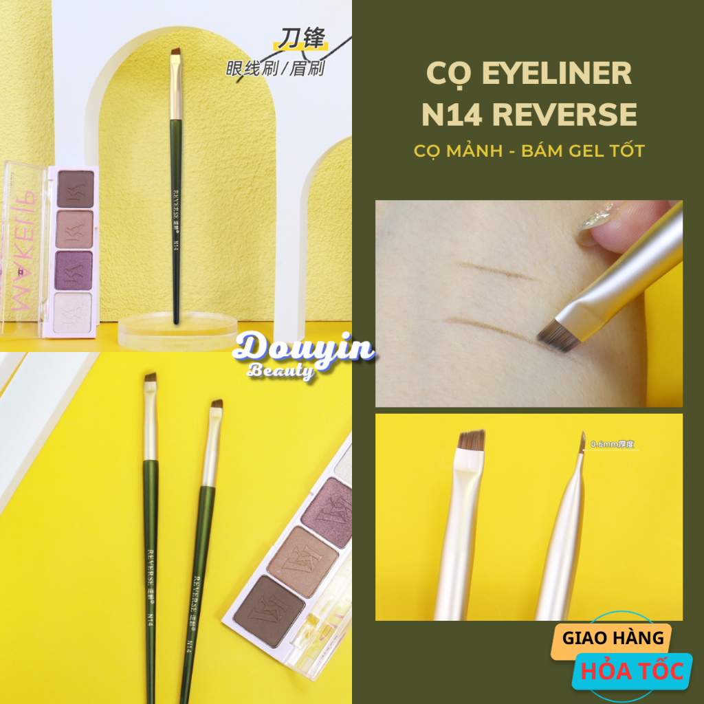 Cọ kẻ mắt eyeliner đầu xiên siêu mềm mảnh reverse n14 dd08 - douyin beauty