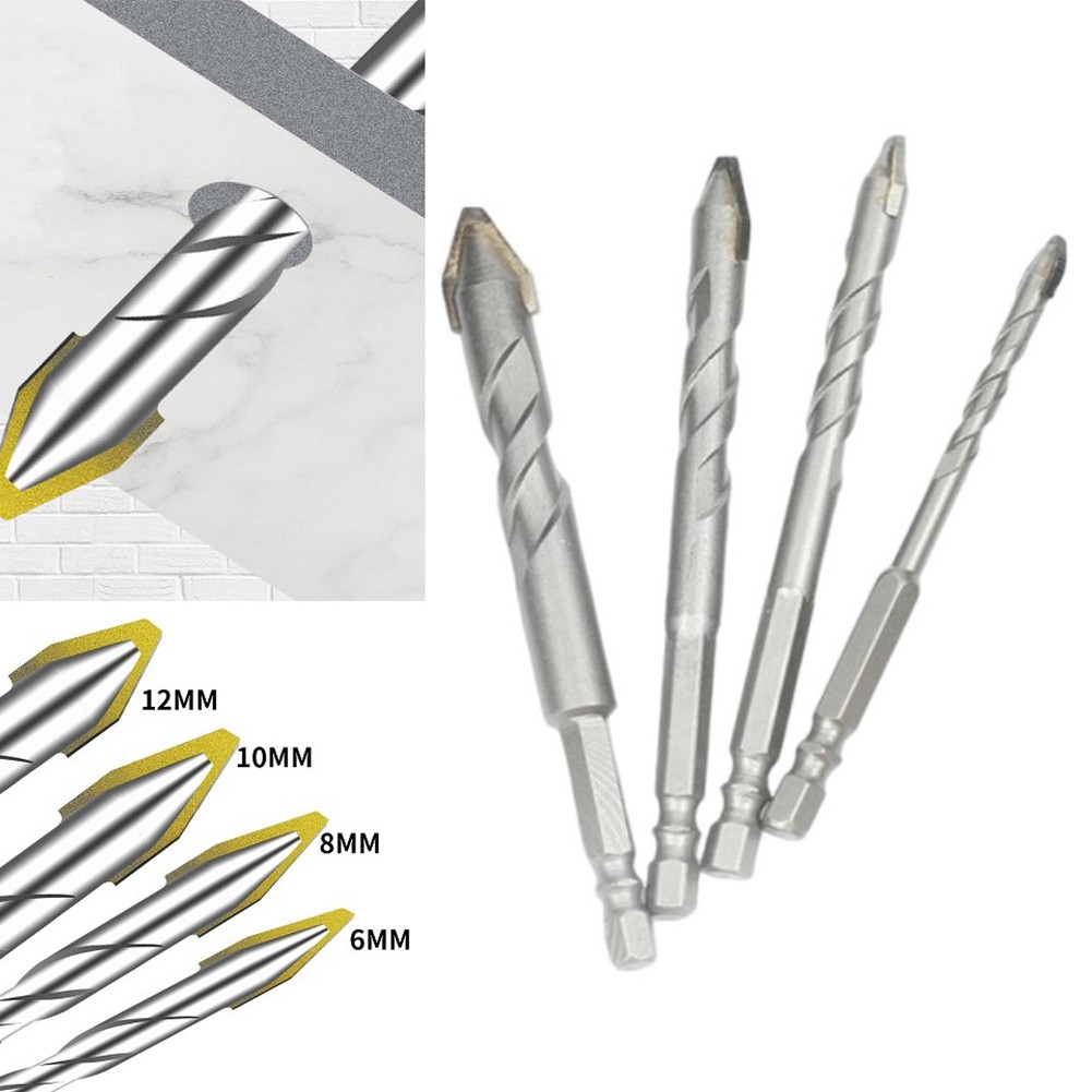 Toolstar 1Pcs Ceramic Tile Glass Triangular Drill Bit 6/8/10/12mm For Concrete Plastic Soft Metal